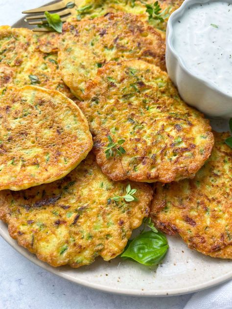 Zucchini Fritters Recipe Iceberg Salad, The Modern Nonna, Zucchini Ricotta, Ricotta Fritters, Modern Nonna, Zucchini Fritters Recipe, Recipes Zucchini, Tzatziki Recipes, Fritters Recipe