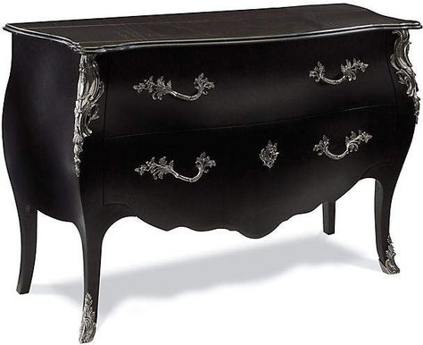 One Fifth BombÃ© Dresser - Black Ebony - Ralph Lauren Home #ad #luxury #luxuryhome #luxuryhomedecor #homedecor Luxury Chest Of Drawers, Dark Wood Bedroom Furniture, Dark Wood Bedroom, Black Painted Furniture, Instyle Decor, Luxury Modern Furniture, Contemporary Modern Furniture, Modern Bedroom Furniture, Black Furniture