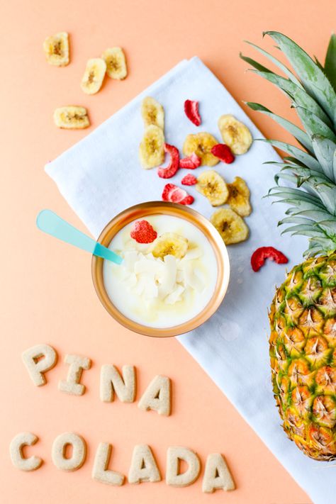 Pina Colada Yogurt Bowl Recipe Breakfast Yogurt Bowl, Pineapple Curd, Yogurt Bowl Recipe, Quick Meals For Kids, Breakfast Yogurt, Bon Apetit, Yogurt Breakfast, Baking Fun, Yogurt Bowl