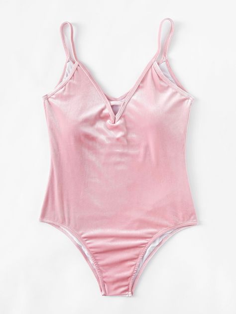 Pink Metallic Swimsuit, Pink Metallic Bathing Suit, Bohemian Style Girl, Velvet Swimsuit, Pink V-neck Beachwear Bodysuit, Pink V-neck One Piece Beachwear, Practical Fashion, Pink Swimsuit, Cute Bathing Suits