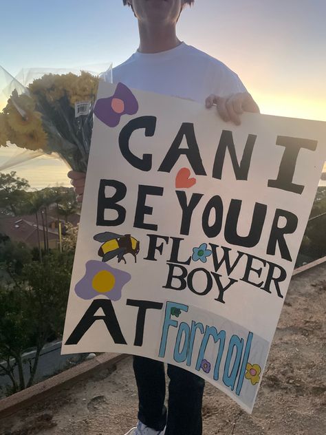 Tyler The Creator Promposal, Tyler The Creator Hoco Proposal, Hoco Boards, Prom Posals, Hoco Posters, Cute Hoco Proposals, Homecoming Poster Ideas, Boyfriend Notes, Dance Proposals