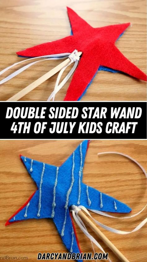 Make your Fourth of July celebrations even more magical with this Double Sided Star Wand craft. This easy and fun activity allows kids to create their own star-shaped wands, perfect for waving around during fireworks displays or using in imaginative play. The patriotic red, white, and blue colors make these wands a festive addition to any Independence Day celebration. Fourth Of July Headband Craft, Fourth Of July Ideas For Kids, 4 Of July Activities For Kids, Kids Fourth Of July Crafts, Fourth Of July Arts And Crafts, Easy Fourth Of July Crafts For Kids, July 4 Crafts For Kids, Fourth Of July Kids Crafts, Kids 4th Of July Crafts