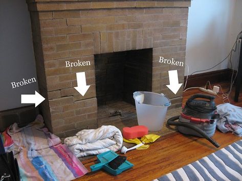 How to Wash Old Brick » Decor Adventures Office Update, How To Clean Brick, Scrubbing Bubbles, Brick Decor, How Do You Clean, Old Bricks, Office Makeover, Fireplace Makeover, Brick Fireplace