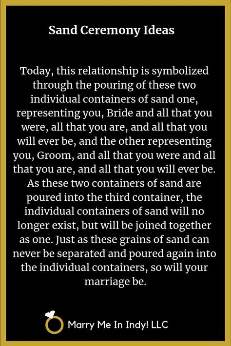 Unity Sand Ceremony scripts and ideas for your wedding. Wedding Ceremony Sand Unity, Sand Wedding Unity, Sand Ceremony Wedding Vows, Sand Ceremony Ideas, Sand Ceremony Script, Unity Ceremony Ideas, Wedding Sand Ceremony, Unity Ideas, Vows Quotes