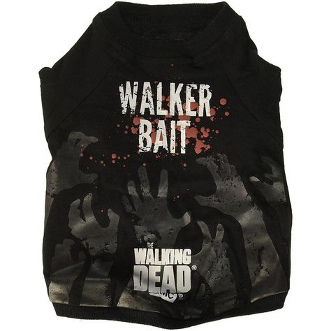 Crowded Coop The Walking Dead "Walker Bait" Dog Shirt, Large, Black Zombie Wallpaper, Walking Dead Zombies, The Walking Dead Tv, Dead Zombie, Puff Paint, Fear The Walking, Dogs Tee, Edgy Outfits, Dog Shirt