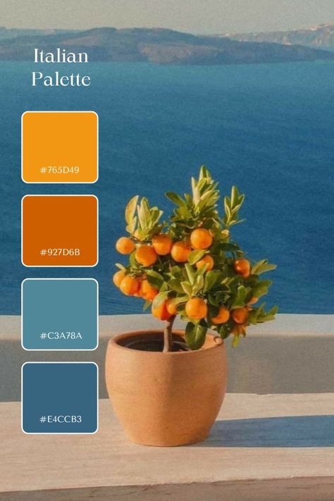 Blue and orange warm summer color palette from Italy. Ideal for graphic design, home decor, websites, fashion, DIY, and crafts. Mediterranean color scheme, coastal palette, beach colors, summer vibes, vacation inspiration. Perfect for creative projects, design ideas, and color trends. Italian coastal colors, Spanish summer hues, and Mediterranean lifestyle.  #ColorPalette #SummerColors #MediterraneanStyle #BeachColors #CoastalPalette #DesignIdeas #CreativeProjects #GraphicDesign #HomeDecor #FashionTrends #DIYCrafts #ColorTrends #ItalianSummer #SpanishSummer #VacationInspiration Orange Blue And White Aesthetic, Orange And Periwinkle Color Schemes, Caribbean Blue Color Palette, Maldives Color Palette, Blue And Orange Beach Wedding, Bright House Color Palette, Color Palette With Blue And Orange, Talavera Color Palette, Clementine Color Palette