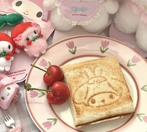 ♡ on Twitter: "a yummy little meal 💓 https://t.co/h9Djd8RKQ0" / Twitter My Melody Food, Japan Food, Cute Desserts, Kawaii Wallpaper, My Melody, Pretty Food, Cute Food, Lemonade, Toast