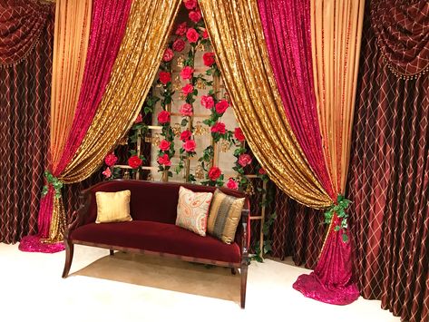 Punjabi wedding house decor. #anaisevents Punjabi Wedding Home Decor, Punjabi Wedding House Decor, Wedding Theme Ideas Pink, Punjabi Wedding Decor, Shaadi Decor, Mendhi Decor, Mehndi Ideas, Sangeet Decor, Indian Things