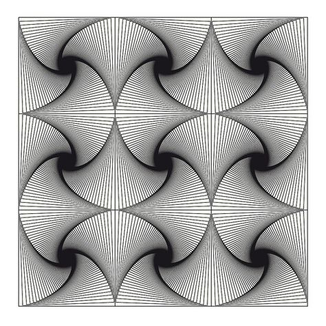 Ilusiones Ópticas. #IlusionOptica #juegos // op art nine squares twist 2 Opt Art, Graphisches Design, Art Optical, Optical Art, Optical Illusions Art, Zentangle Drawings, Geometry Art, Graphic Designing, Black And White Pattern