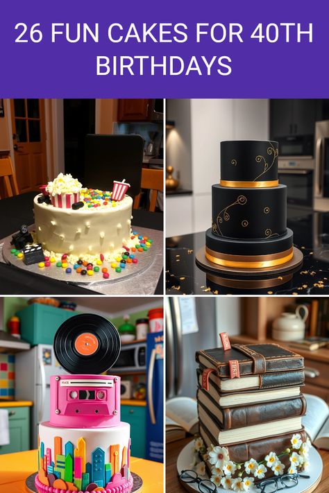 Celebrating a 40th birthday? Discover these 26 creative cake ideas that will make your party unforgettable! Whether you want a bold black and gold cake for a classy look, a nostalgic retro 80s inspired cake to charm your guests, or a unique movie night cake to match your theme, there’s something here for everyone. Let your creativity shine and choose a cake flavor and design that fits the birthday person's personality. So get inspired, and make their 40th birthday an event to remember with a stunning cake! 37 Year Old Birthday Cake Ideas, Birthday Cake For 40 Year Old Man, 40th Birthday Cake Ideas For Women Turning 40, Is It Cake Ideas, Milestone Birthday Cake, Birthday Cake For 40 Year Old Women, 40th Birthday Cake For Men Funny, 40th Birthday Cakes For Men Turning 40, 40th Bday Cakes For Men