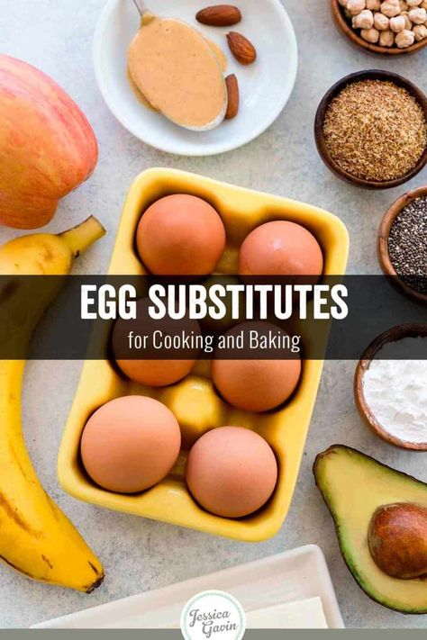 Egg Substitutes for Cooking and Baking - Jessica Gavin Gluten Free Dairy Free Egg Free, Gluten Egg Dairy Free Recipes, Gluten Free Dairy Free Egg Free Recipes, Gluten Free Egg Free Recipes, Healthy Baking Substitutes, 2024 Lifestyle, Egg Substitutes, Egg Substitute In Baking, Making Disciples