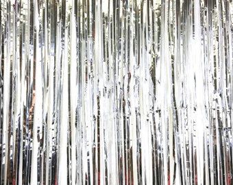 Streamers Decorations, Silver Streamers, Streamer Party Decorations, Booth Table, Party Wall Decorations, Dance Decorations, Fringe Backdrops, Prom Decor, Curtain Backdrops