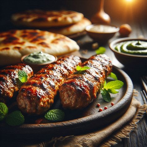 The Irresistible Charm of Pakistani Seekh Kebabs Seekh Kebabs, Festive Dinner, Desi Food, Food Experiences, Fresh Cilantro, Garam Masala, Naan, Paneer, Travel Food