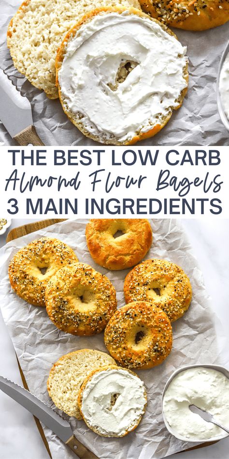 Keto Baking Recipes Almond Flour, Almond Flour Bagel Recipe, Gluten Free Carb Free Recipes, Gluten Free Low Carb Bagels, Almond Flour Danish, Gluten Free Low Carb Snacks, Almond Flour Greek Yogurt Bagel, Greek Yogurt Bagels With Almond Flour, Yogurt And Flour Bagels