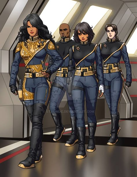 Sci Fi Uniform, The Bodyguard, Power Struggle, Sci Fi Fashion, Star Trek Images, Star Trek Art, Star Wars Outfits, Superhero Design, Space Opera