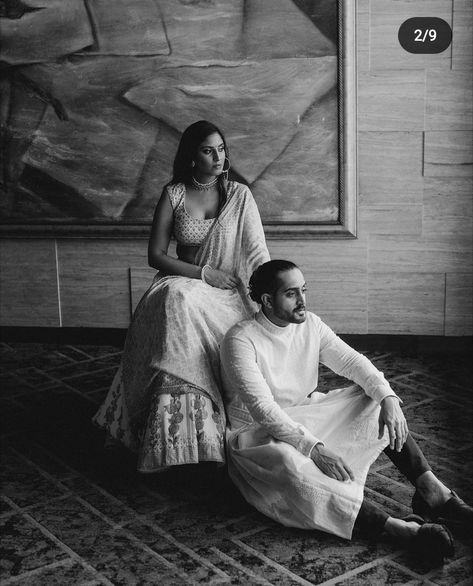 Creative Couple Portraits, Classic Couple Poses, Classic Couple Aesthetic, Engagement Portraits Poses, Reception Couple, Bride Groom Photoshoot, Bride Groom Poses, Indian Wedding Poses, Groom Photoshoot