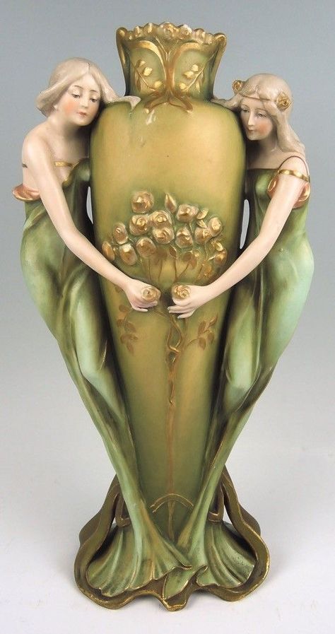 Fleurs Art Nouveau, Art Nouveau Vase, Art Nouveau Furniture, Art Deco Vases, Art Nouveau Design, Art Nouveau Jewelry, Antique Vase, Vintage Room, Keramik Vase