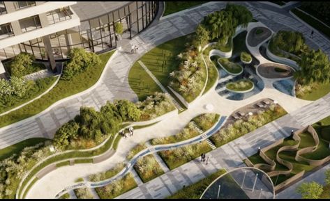 Podium Landscape Design, Open Landscape, Landscape Architecture Plan, Materials Board Interior Design, Plaza Design, Landscape Design Drawings, Urban Design Concept, Urban Landscape Design, Architecture Design Drawing