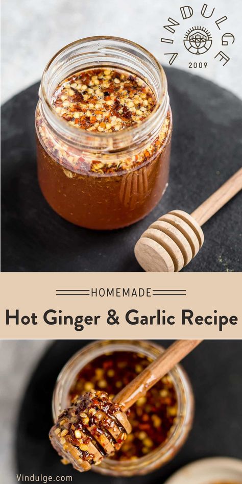 Hot honey may seem like a fad, but it’s here to stay (and for good reason!). This hot honey recipe is all about bringing mild heat with savory flavors. We take our basic hot honey and infuse it with some ginger and garlic giving it that extra wow factor. Perfect on anything from fried chicken, to pizza, to biscuits. Recipe With Ginger, Flavored Honey, Hot Honey Recipe, Chimichurri Sauce Recipe, Bbq Dinner, Hot Honey, Bbq Sauce Recipe, Chimichurri Sauce, Ginger Recipes