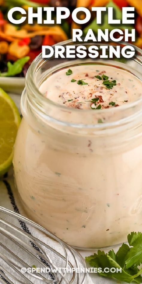 Homemade Chipotle Ranch, Chipotle Ranch Dressing Recipe, Chipotle Ranch Sauce, Spicy Ranch Dressing, Low Carb Greek Yogurt, Chipotle Ranch Dressing, Homemade Dressings, Vegetable Kabobs, Homemade Chipotle