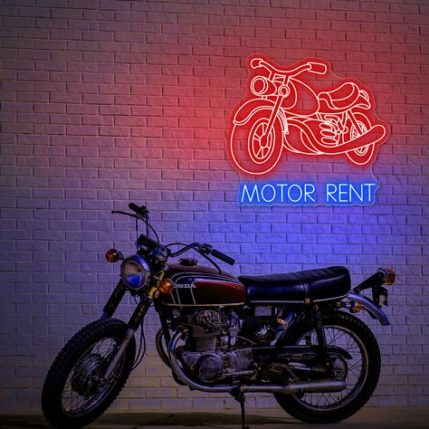 Custom Motor sign,Motor LED Neon Sign, Motor wall decor, Motorbike led, Sport Motorbike Neon Sign, Dirt Bike neon sign, motorcycle lover gift 🚲 Our gorgeous high-quality neon signs are carefully handmade.                                      Making a statement and designing the mood in any room with this super cool neon sign surely will create the vibe you've always dreamed of!                                                                                                                  - Eas Sport Motorbike, Bar Restaurant Interior, Cool Neon Signs, Motor Bike, Graffiti Wall, Custom Neon Signs, Bar Restaurant, Restaurant Interior, Led Neon Signs