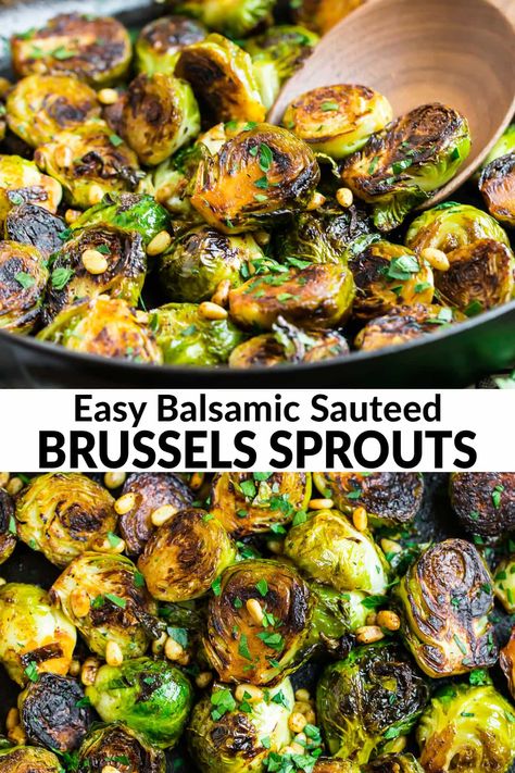 Sautéed Brussels Sprouts {BEST EVER Recipe!} Healthy Brussel Sprouts, Sauteed Brussels Sprouts, Sautéed Brussels Sprouts, Brussel Sprouts Recipes Easy, Sauteed Brussel Sprouts, Sprouts Recipes, Fried Brussel Sprouts, Roasted Sprouts, Resep Smoothie