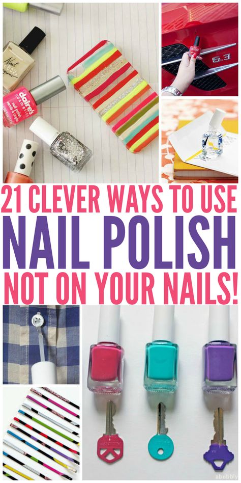 21 Ways to Use Nail Polish (Not On Your Nails) - One Crazy House Crafts With Gel Nail Polish, Nail Polish Diy Crafts, Crafts Using Nail Polish, Things To Do With Nail Polish, Crafts With Nail Polish, Nail Polish Art Crafts, Paper Weights Diy, Polish Crafts, Nail Polish Hacks