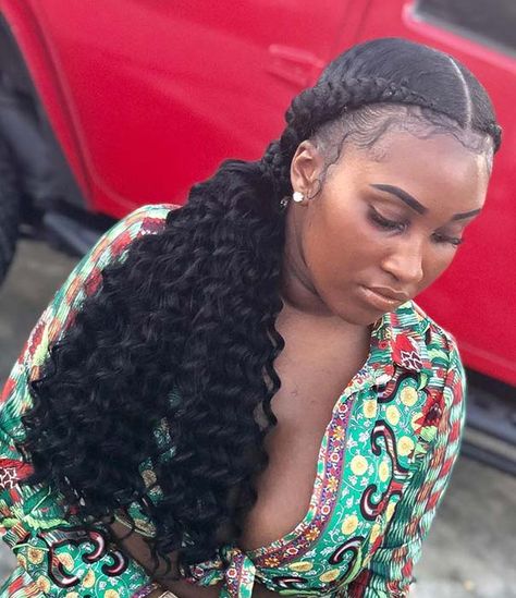 High Weave Ponytail, Side Ponytail Hairstyles, Stylish Ponytail, Weave Ponytail Hairstyles, Weave Ponytail, Side Ponytail, Braided Ponytail Hairstyles, Pelo Afro, Girls Braids