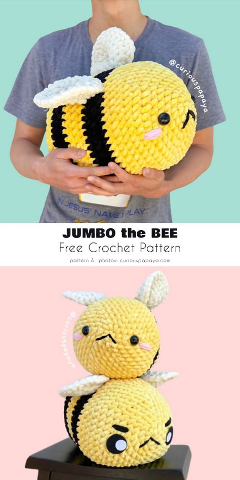 Crocheted Stuffed Animals, Amigurumi Bee, Crochet Queen, Bee Free, Toys Ideas, Crochet Toys Free, Crochet Bee, Amigurumi Animals, Mini Crochet