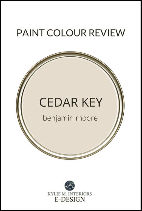 Benjamin Moore Cedar Key 982 / OC-16: Paint Color Review - Kylie M Interiors Benjamin Moore Neutral Cream, Benjamin Moore Best Beige Colors, Neutral Paint Colors For Living Room Benjamin Moore, Paint Colors That Go With Brass Fixtures, Greenbrier Beige Benjamin Moore, Benjamin Moore Beige Paint Colors, Benjamin Moore Beige Cabinets, Ranchwood Benjamin Moore, Bm Cedar Key