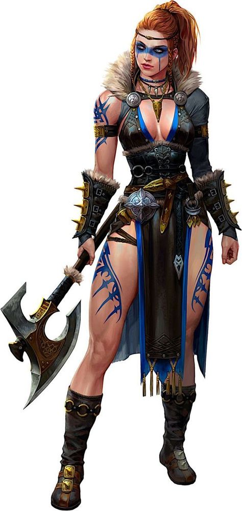 Barbarian Woman, Viking Character, Amazon Warrior, Female Character Concept, Viking Woman, Dungeons And Dragons Characters, Viking Warrior, Warrior Girl, Fantasy Warrior