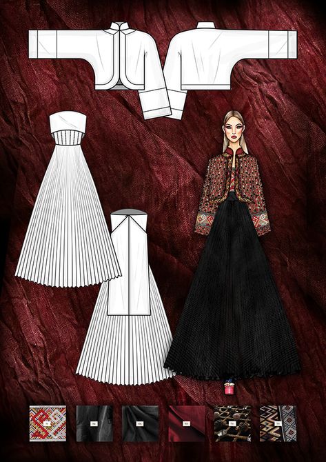 THE ALLERGORRY ~ COUTURE PROJECT on Behance Beads Sewing, Mood Board Fashion Inspiration, Fashion Trending Moodboard, Fashion Illustration Tutorial, Fashion Design Books, Fashion Design Template, Fashion Drawing Tutorial, Dress Design Drawing, Fashion Illustration Sketches Dresses