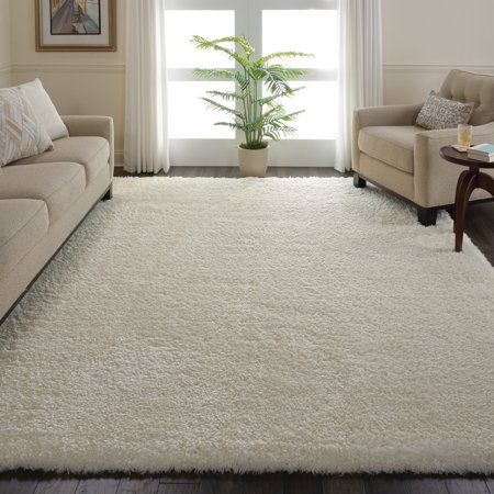 Plush Bedroom, Flokati Rug, Neutral Area Rugs, Plush Area Rugs, Bedroom Area Rug, Cream Area Rug, Rug Direct, Plush Rug, Shag Area Rug