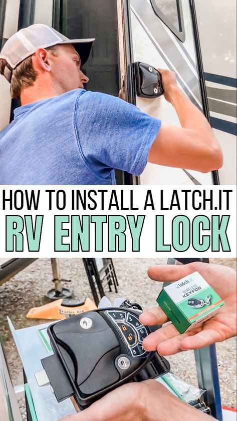 How to Install a Latch.It RV Entry Lock Rv Bookshelf Ideas, Outdoor Rv Setup, Camper Security, Full Time Rv Living Hacks, Camper Living Full Time, Rv Living Hacks, Camping Comfortably, Camper Must Haves, Motorhome Hacks