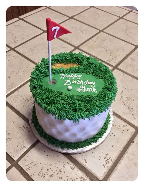 Golf Bday Cake, Golf Ball Cakes, Golf Theme Birthday Cake, Kids Golf Cake, Small Golf Cake, Golf Cakes For Kids, Golf Cakes For Men Birthdays, Golf Cake Ideas, How To Make Golf Ball Cake