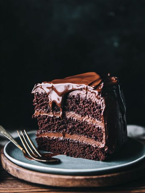 Super Moist Chocolate Cake, Chocolate Ganache Cake, Fun Deserts, Moist Chocolate Cake, Cookie Cake, Decadent Desserts, Chocolate Ganache, Chocolate Desserts, Heavy Cream