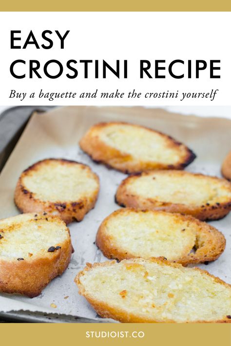 Sliced Baguette Recipes, Baguette Toast Crackers, Baguette Crostini, Olive Tapenade Crostini, Roast Beef Crostini With Horseradish, Dip Recipies, Healthy Rolls, Toasted Baguette Slices, Cheese Bruschetta