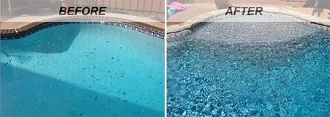 Swimming Pool Renovations: Before and After | InTheSwim Pool Blog Pool Renovation Ideas Before And After, Pool Area Renovation Before And After, Pool Refinishing Ideas, Pool Update Before And After, Pool Before And After, Pool Renovation Ideas, Old Pool Makeover, Pool Painting Ideas, Pool Redo Before And After