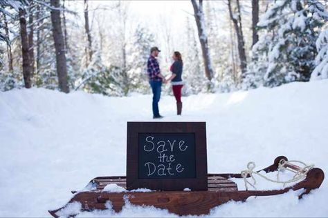 Winter save the date sled Save The Date Winter Photo Ideas, 2025 Wedding, Save The Date Photos, Winter Photo, Beautiful Pics, Shoot Ideas, Sled, Winter Snow, Photo Props