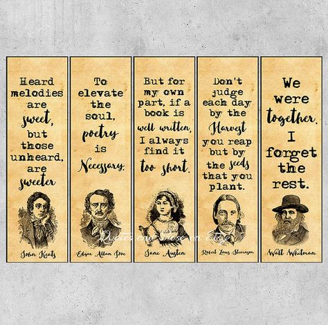 Authors quotes bookmarks , literary bookmarks, Printable Bookmarks , Bookmark set , Printable Quote Bookmark, Instant download, Reader Gift Quotes For Bookmarks, Authors Quotes, Bookmark Images, Bookmarks Quotes, Free Printable Bookmarks, Teaching Literature, Caricature Sketch, Classroom Quotes, Printable Bookmarks