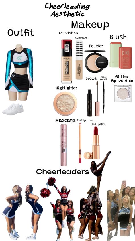 Who else justs love watching cheerleaders perform #fyp #cheerleader #makeup #cheeroutfit Cheerleader Makeup, Makeup Naturel, Glitter Brows, Cheerleading Makeup, Cheer Makeup, Babe Lash, Cheer Outfits, Princess Tiana, Brow Pencils