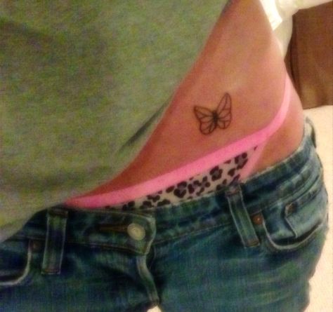 #small tattoo #butterfly tattoo Tattoo Under Belly Button, Low Belly Tattoo, Small Tattoo Butterfly, Ink Therapy, Belly Tattoo, Tattoo Butterfly, Small Butterfly, Butterfly Tattoos, Cute Signs