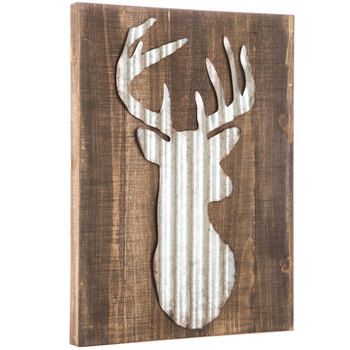 Corrugated Deer Wood Wall Decor Cabin Wall Decor, Hunting Room, Wall Decor Hobby Lobby, Hunting Decor, Wood Pallet Wall, Boy’s Room, Wildlife Decor, Corrugated Metal, Art Products