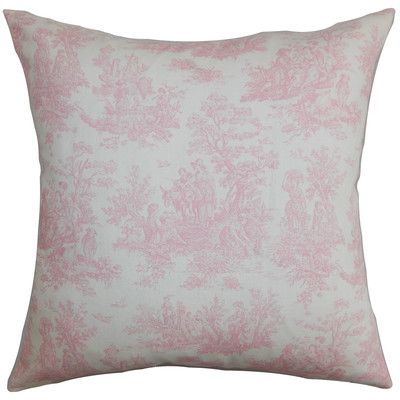 One Allium Way Leflore Cotton Toile Throw Pillow Color: Baby Pink, Size: 20" H x 20" W Toile Bedding, Feminine Room, Pink Rooms, Toile Pattern, Shabby Chic Bathroom, The Pillow, Chic Bathrooms, King Pillows, Luxury Bedding Sets