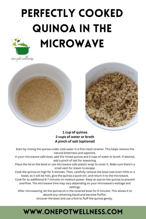 How To Cook Quinoa In The Microwave, Quinoa In Microwave, Microwave Quinoa, Quinoa Microwave, How To Prepare Quinoa, Microwave Foods, Lazy Genius, Fluffy Quinoa, Cook Quinoa