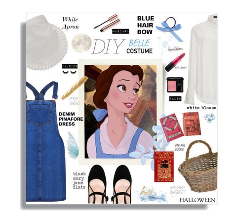 "DIY Belle Costume" by jafashions ❤ liked on Polyvore featuring Disney, Boohoo, Joseph, Garden Trading, L. Erickson, Nicholas Kirkwood, Graham & Brown, MAC Cosmetics, Guerlain and contest Cogsworth Disneybound, Bell Outfits Beauty And The Beast, Wardrobe Costume Beauty And The Beast, Belle Costume Diy, Beauty And The Beast Wardrobe, Belle Blue Dress Costume, Belle Inspired Outfits, Belle Halloween, Couture Handbags