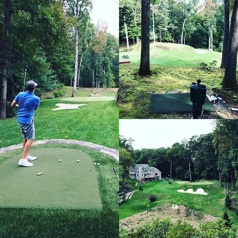 Justin Thomas' prescient goals, Jim Nantz' incredible backyard golf hole, and models playing golf in odd places - Golf Digest Golf House Ideas, Backyard Par 3, Backyard Golf, Golf Room, Green Backyard, Game Area, Golf Diy, Justin Thomas, Golf Photography