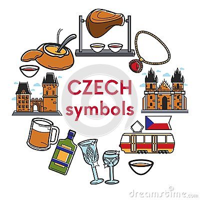 Czech Republic Tattoo Ideas, Czech Symbols, Republic Symbol, Symbols Illustration, Czech Republic Flag, Doodle Wall, City Posters Design, Vector Symbols, Republic City