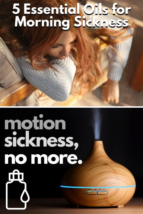 woman in motion sickness, and essential oil diffuser Essential Oils For Morning Sickness, Cedarwood Essential Oil Young Living, Morning Sickness Relief, Essential Oil Inhaler, Spearmint Essential Oil, Motion Sickness, Cedarwood Essential Oil, Feeling Better, Morning Sickness