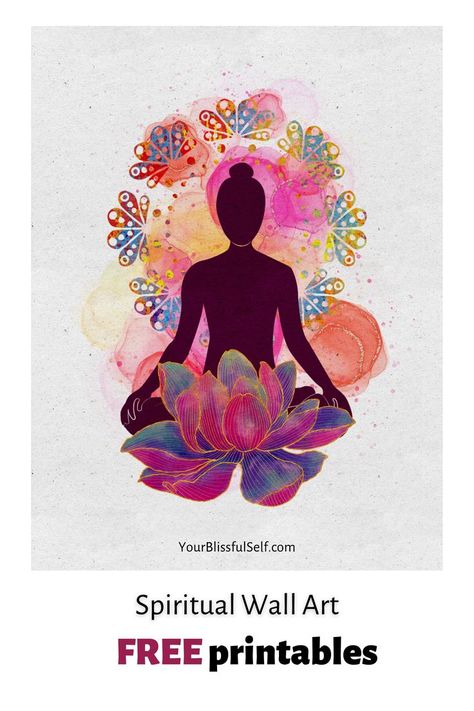 Grab your FREE spiritual wall art posters. Just click, print and enjoy your free printables to help you create spiritual space home on a budget. Plenty of free chakra, crystals, Reiki, and yoga printables are waiting for you at YourBlissfulSelf. Designed and shared to empower you on your spiritual journey ❤️☺️ Wall Art Free Printables, Yoga Poster Design, Meditation Art Spirituality, Reiki Art, Free Poster Printables, Spiritual Space, Yoga Tattoos, Yoga Cards, Spiritual Wall Art